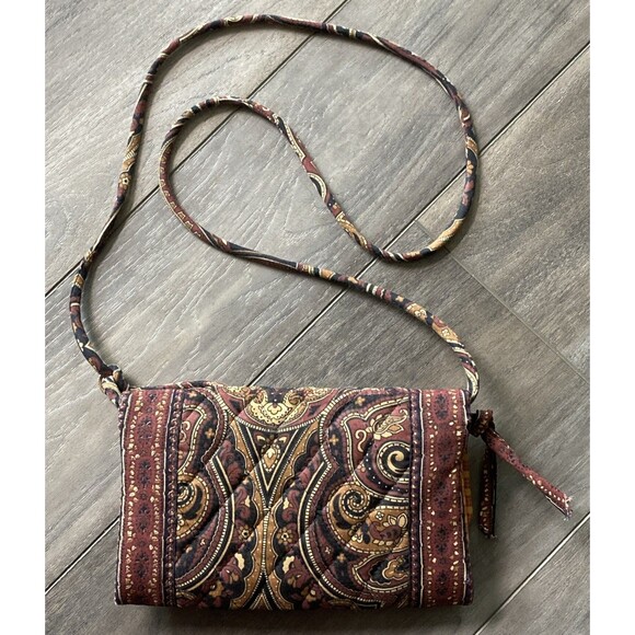 Vera Bradley Designs Colette Wallet Paisley Detachable Strap Retired Vintage - Picture 2 of 11